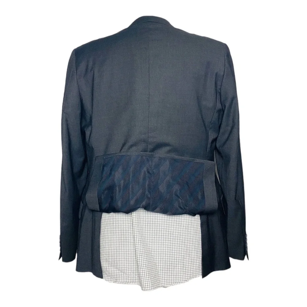 NWT Dolce & Gabbana Grey 2 Button Double Vent Polyester‎ Wool Sport Coat US 44R